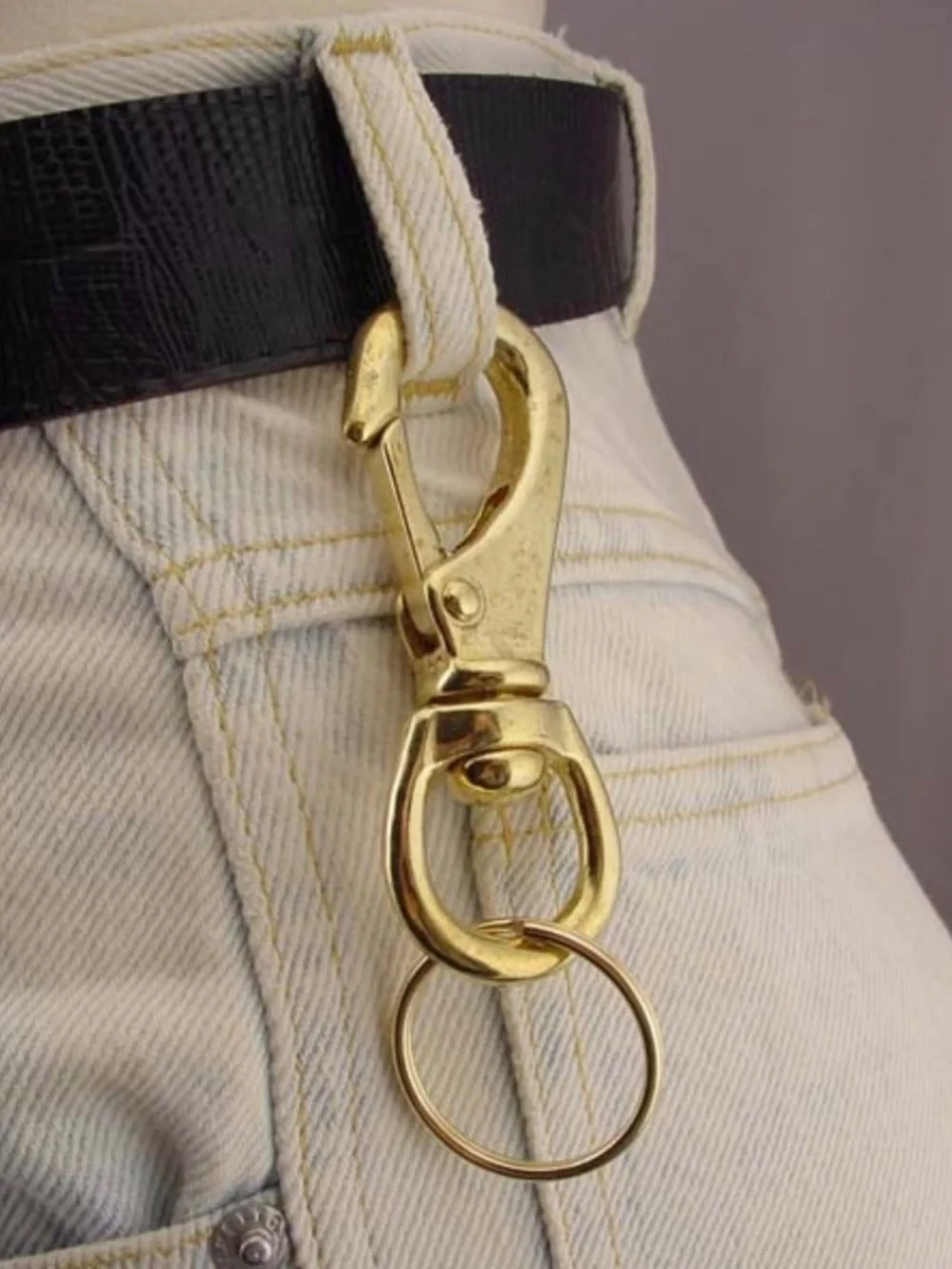 Heavy Duty Boat Snap Clip Key Ring - Solid Brass